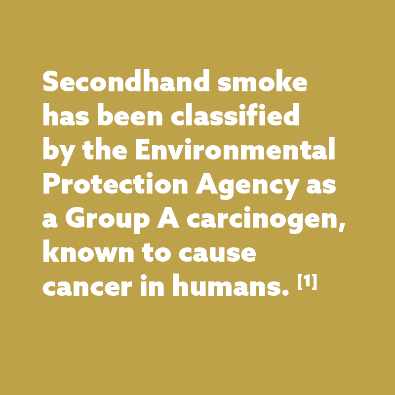 EPA Classified secondhand smoke as a Group A carcinogen